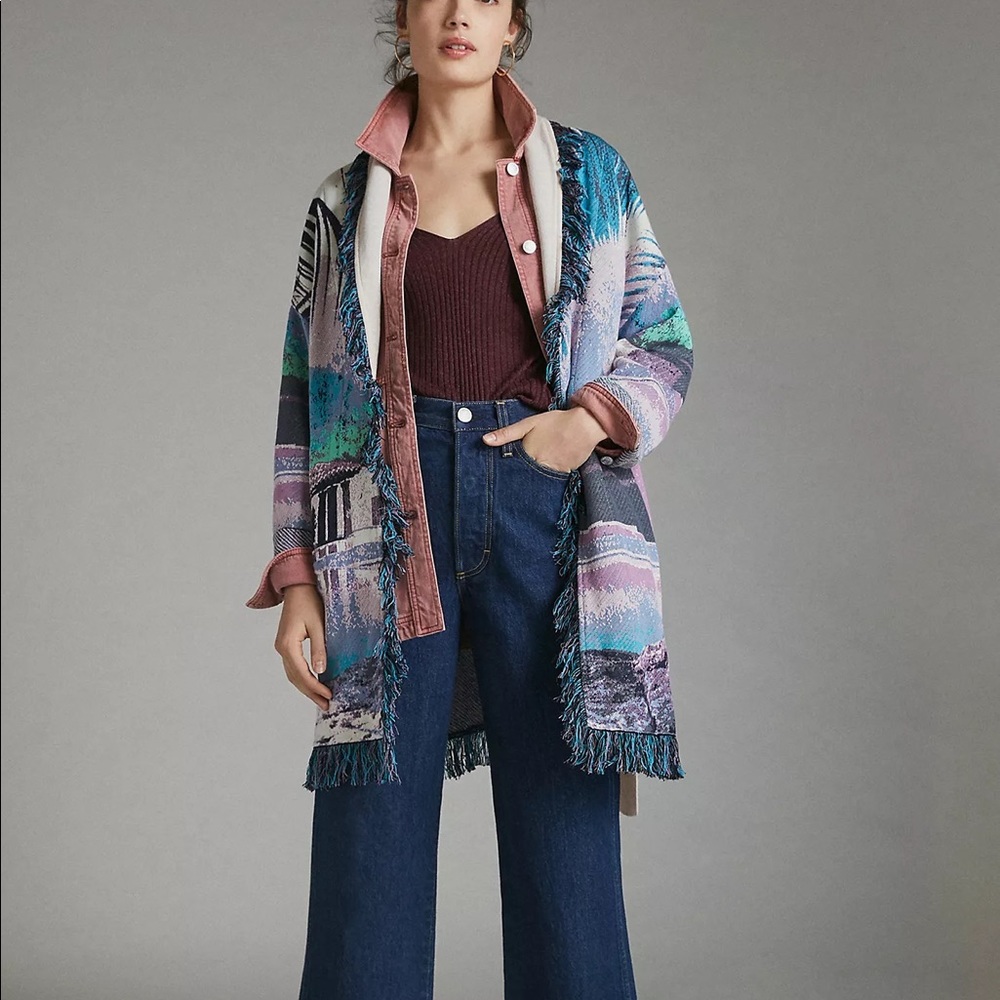 Women's Multicolor Patterned Jacket - Picture 3 of 5
